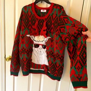 Llama🦙🧣sweater ugly Christmas tail end antlers scarf 3D stuffed cozy  fun unisex